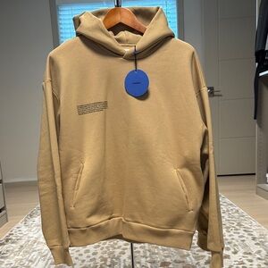 Pangaia Beige Hoodie with Text Label